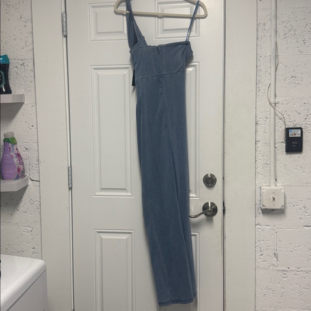 JLUXLABEL Krishna One Shoulder Blue Dress Size Small Denim Maxi NWT - Picture 9 of 9